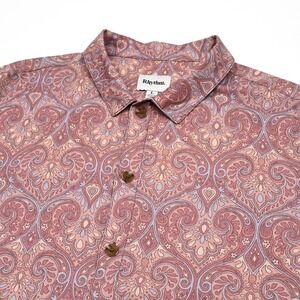 Rhythm Shirt Men's Large Paisley‎ Linen Blend Casual Button Down Beach Preppy